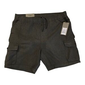 NWT Goodfellow And Co Linen Blend Cargo Shorts Mens M Olive Green